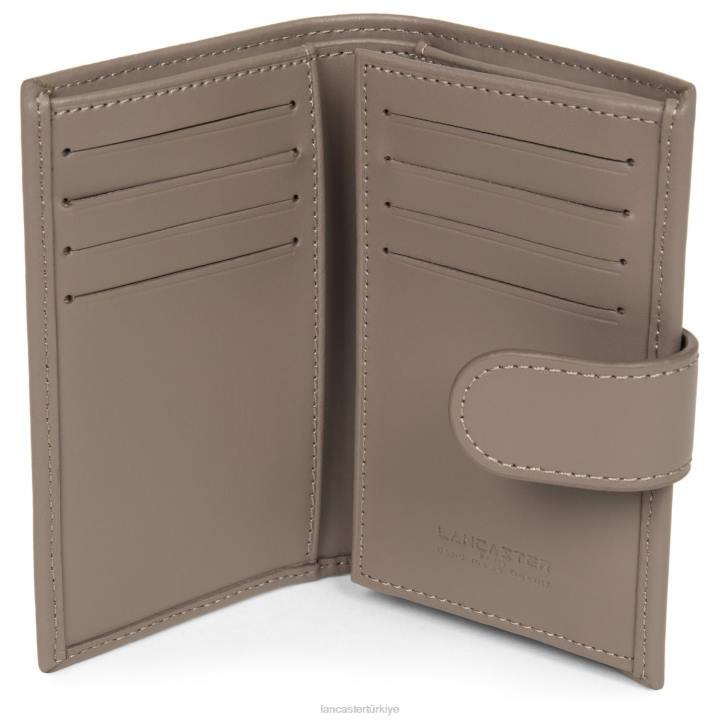 kadınlar kart tutucu pürüzsüz boz kahverengi Lancaster Paris aksesuar H0LP4779
