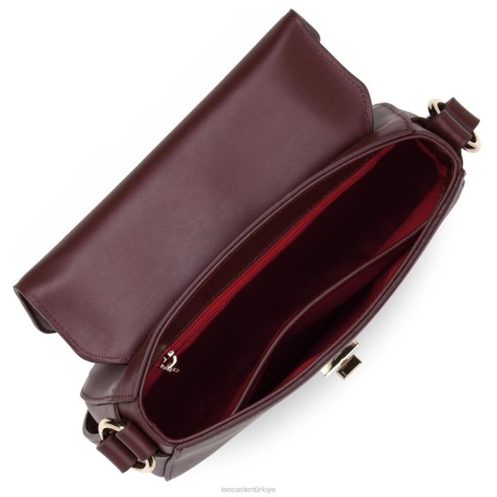 kadınlar çapraz çanta mermer dokunuşu bordo Lancaster Paris çanta H0LP2061
