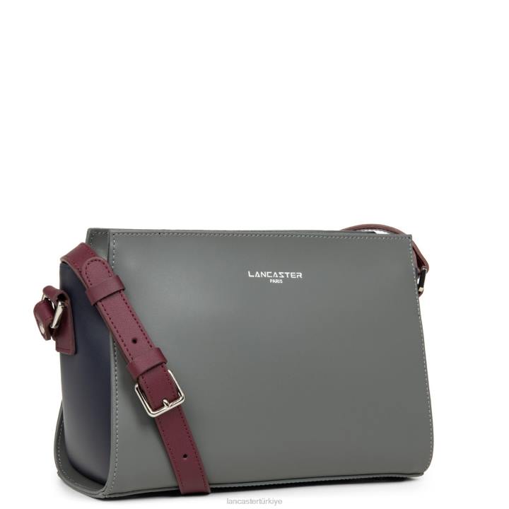 kadınlar çapraz çanta pürüzsüz gris bleu fonce-bordo Lancaster Paris çanta H0LP768
