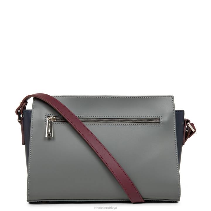 kadınlar çapraz çanta pürüzsüz gris bleu fonce-bordo Lancaster Paris çanta H0LP768