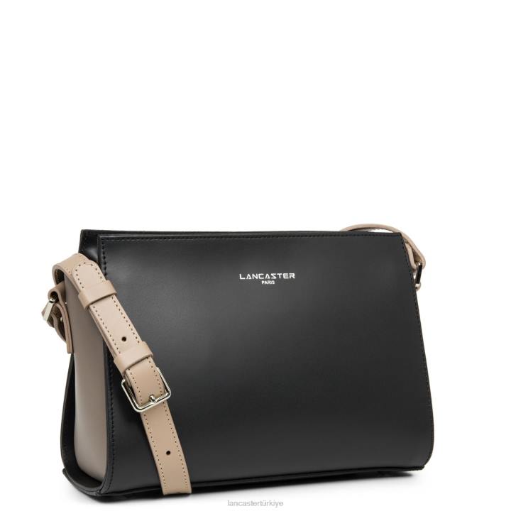 kadınlar çapraz çanta pürüzsüz noir-taupe-çıplak fonce Lancaster Paris çanta H0LP763