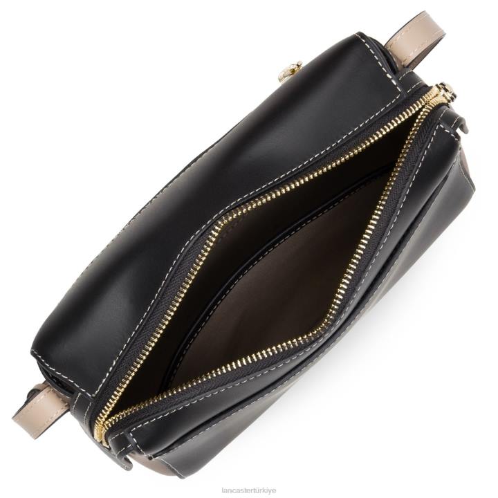 kadınlar çapraz çanta pürüzsüz veya noir-taupe-çıplak fonce Lancaster Paris çanta H0LP2303