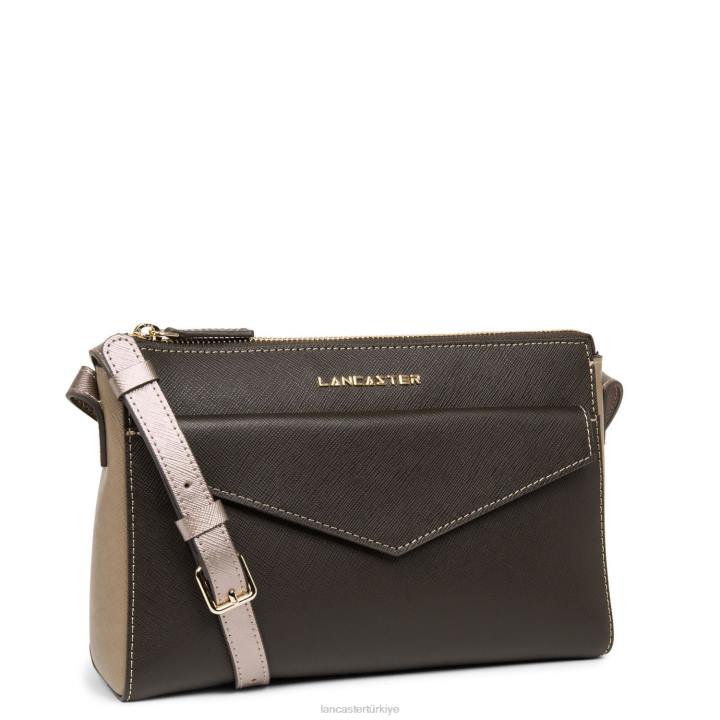 kadınlar çapraz askılı çanta Saffiano imzası cafe-vison-veya gül Lancaster Paris çanta H0LP2089