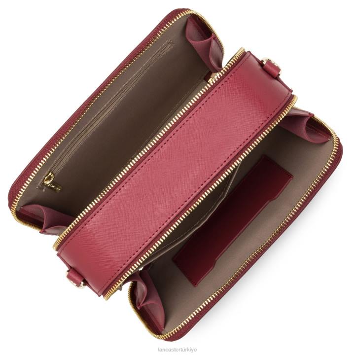 kadınlar çapraz askılı çanta Saffiano imzası framboise Lancaster Paris çanta H0LP2074