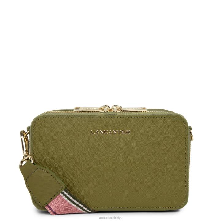 kadınlar çapraz askılı çanta Saffiano imzası kaki Lancaster Paris çanta H0LP2078
