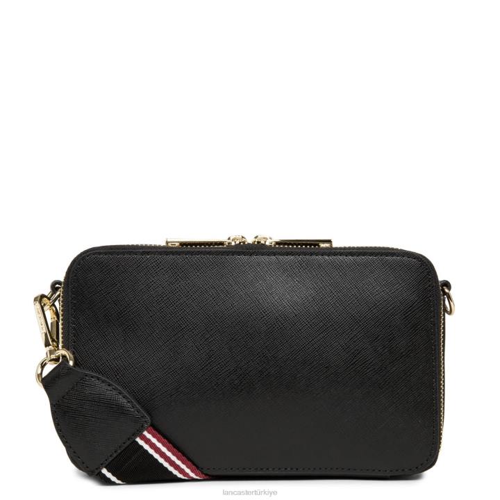 kadınlar çapraz askılı çanta Saffiano imzası kara Lancaster Paris çanta H0LP2073