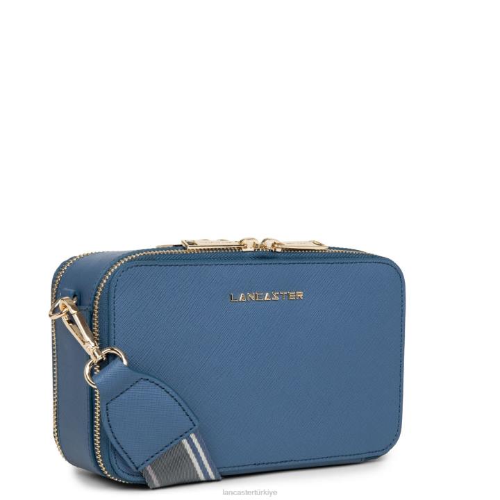 kadınlar çapraz askılı çanta Saffiano imzası mavi kot Lancaster Paris çanta H0LP2076