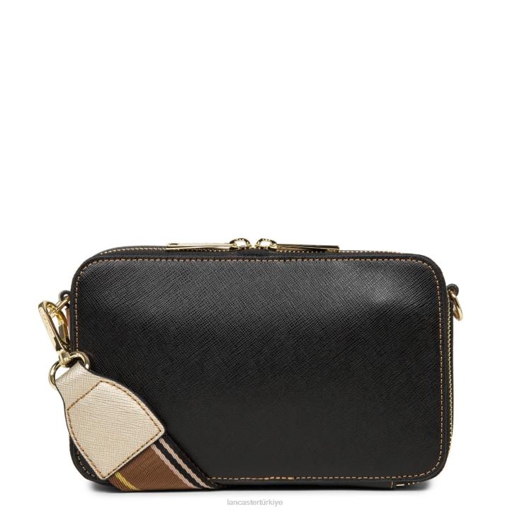 kadınlar çapraz askılı çanta Saffiano imzası noir-deve-şampanya Lancaster Paris çanta H0LP2079