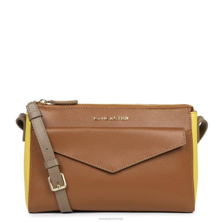 kadınlar çapraz askılı çanta Saffiano imzası yeni deve sarısı vison Lancaster Paris çanta H0LP2093