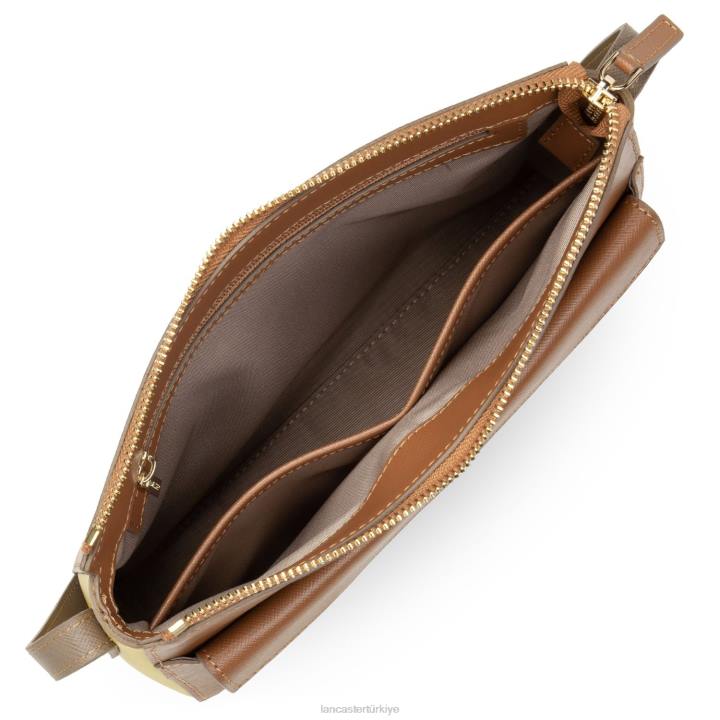 kadınlar çapraz askılı çanta Saffiano imzası yeni deve sarısı vison Lancaster Paris çanta H0LP2093