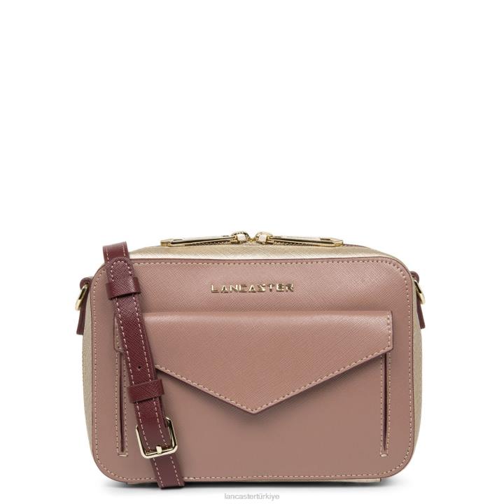 kadınlar çapraz askılı çanta Saffiano imzası yeni gül antika-şampanya-bordo Lancaster Paris çanta H0LP2098