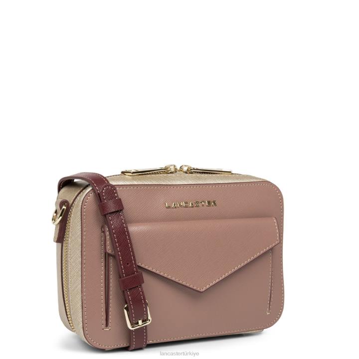 kadınlar çapraz askılı çanta Saffiano imzası yeni gül antika-şampanya-bordo Lancaster Paris çanta H0LP2098