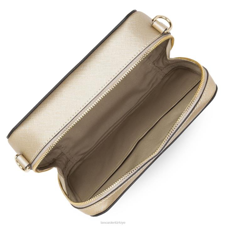 kadınlar çapraz askılı çanta Saffiano imzası yeni noir-şampanya-fildişi Lancaster Paris çanta H0LP2097