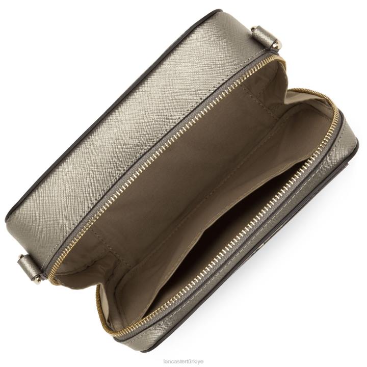 kadınlar çapraz askılı çanta Saffiano imzası yeni noir-gun metal-bleu fonce Lancaster Paris çanta H0LP2099