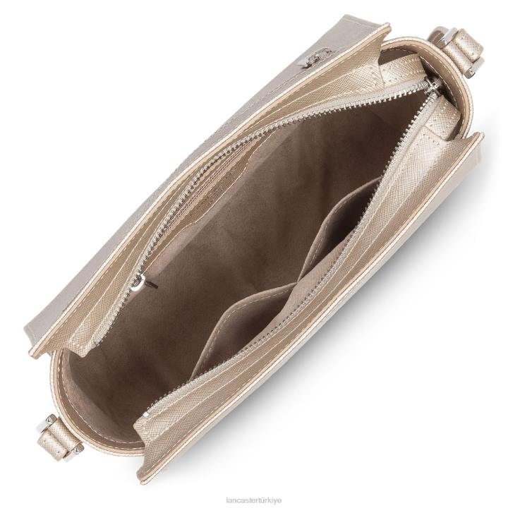 kadınlar çapraz askılı çanta Saffiano intemporel Şampanya Lancaster Paris çanta H0LP804