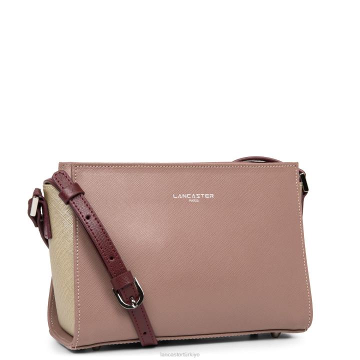 kadınlar çapraz askılı çanta Saffiano intemporel gül antika-şampanya-bordo Lancaster Paris çanta H0LP807