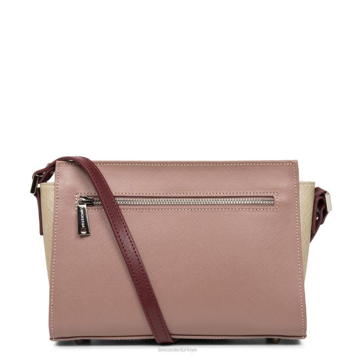 kadınlar çapraz askılı çanta Saffiano intemporel gül antika-şampanya-bordo Lancaster Paris çanta H0LP807
