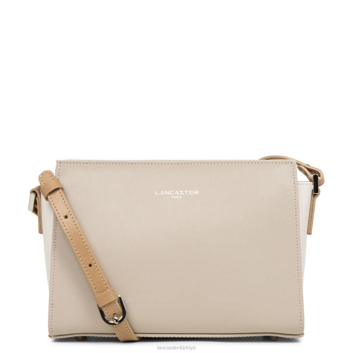 kadınlar çapraz askılı çanta Saffiano intemporel galet rose-ekru-çıplak Lancaster Paris çanta H0LP808