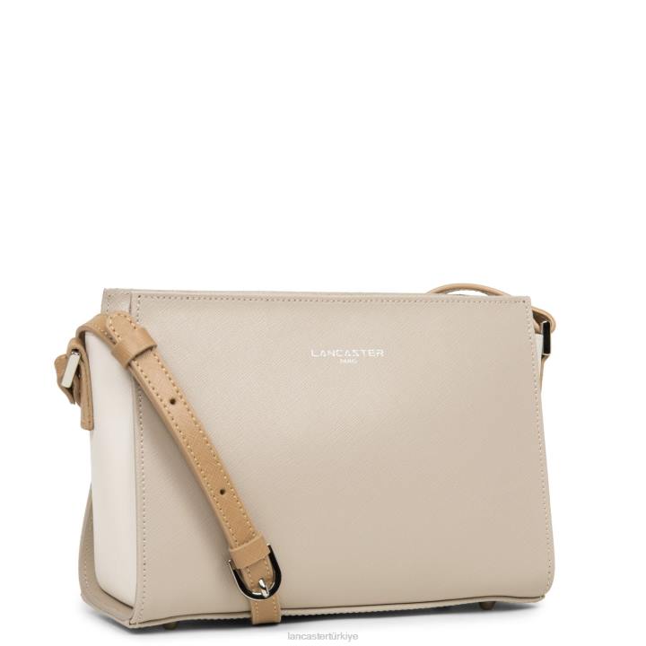 kadınlar çapraz askılı çanta Saffiano intemporel galet rose-ekru-çıplak Lancaster Paris çanta H0LP808