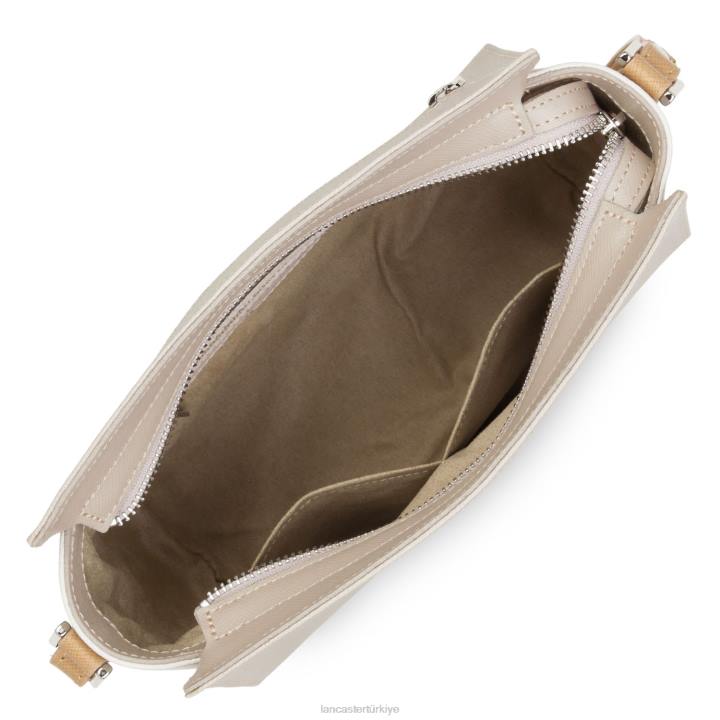kadınlar çapraz askılı çanta Saffiano intemporel galet rose-ekru-çıplak Lancaster Paris çanta H0LP808