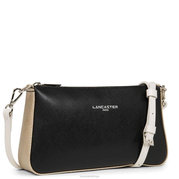 kadınlar çapraz askılı çanta Saffiano intemporel noir-şampanya-fildişi Lancaster Paris çanta H0LP1945