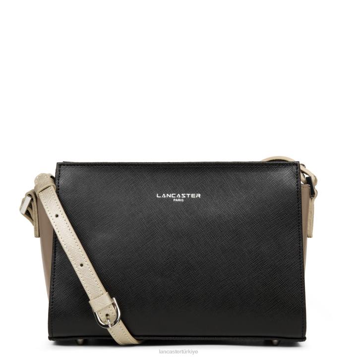 kadınlar çapraz askılı çanta Saffiano intemporel noir-vison-şampanya Lancaster Paris çanta H0LP810
