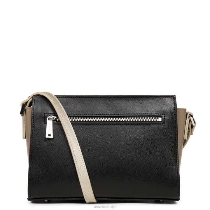 kadınlar çapraz askılı çanta Saffiano intemporel noir-vison-şampanya Lancaster Paris çanta H0LP810