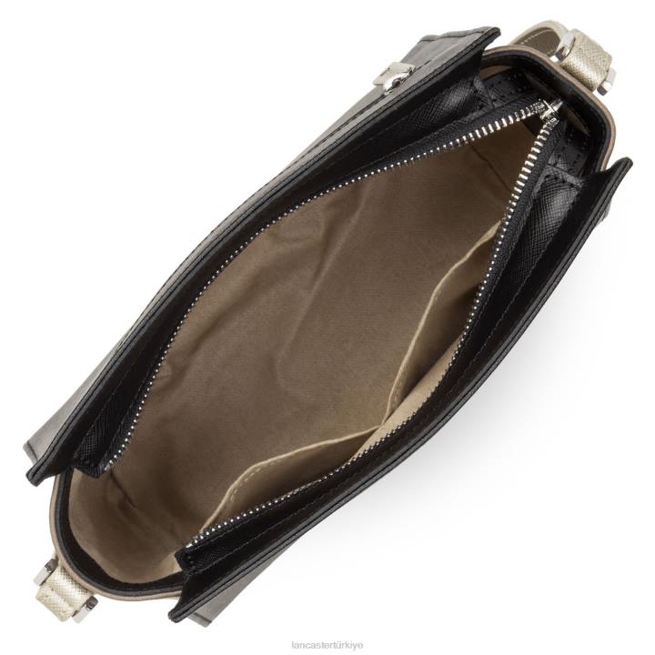 kadınlar çapraz askılı çanta Saffiano intemporel noir-vison-şampanya Lancaster Paris çanta H0LP810