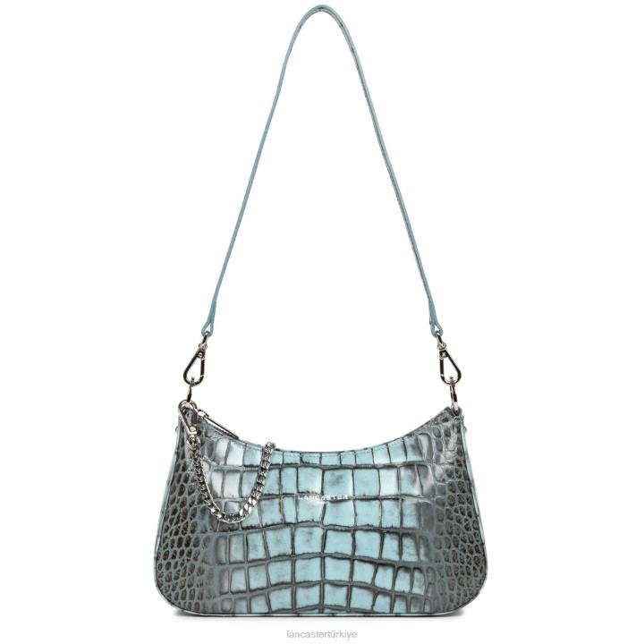 kadınlar çapraz askılı çanta croco hors serisi Ciel Cendre Lancaster Paris çanta H0LP2023