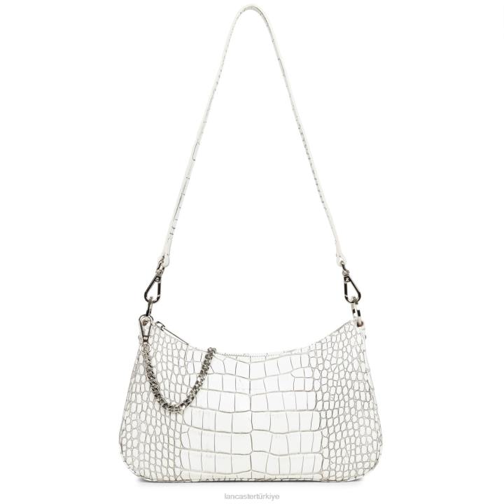 kadınlar çapraz askılı çanta croco hors serisi ekru Lancaster Paris çanta H0LP2024