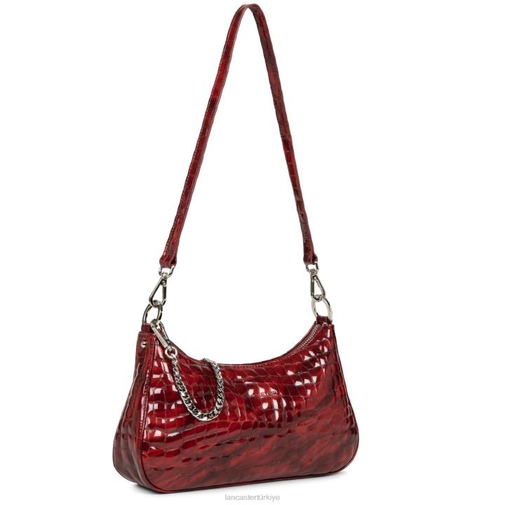 kadınlar çapraz askılı çanta croco hors serisi rubis vernis Lancaster Paris çanta H0LP2021