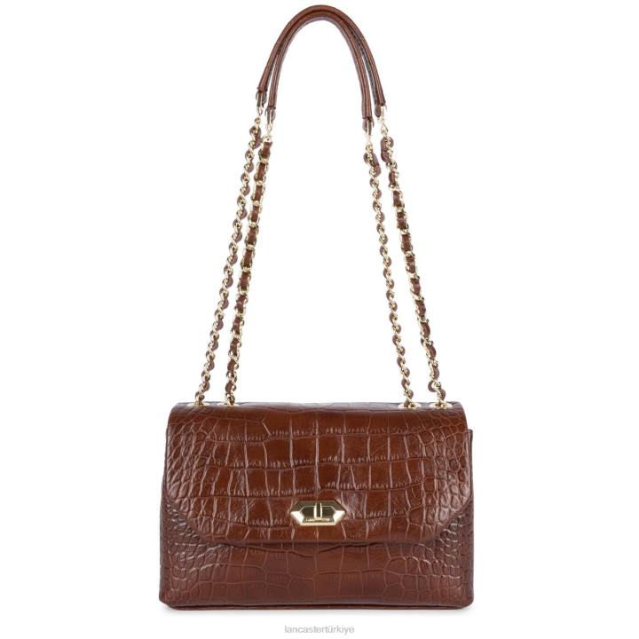 kadınlar çapraz askılı çanta egzotik lezard ve timsah cn pah23 chataigne Lancaster Paris çanta H0LP1482