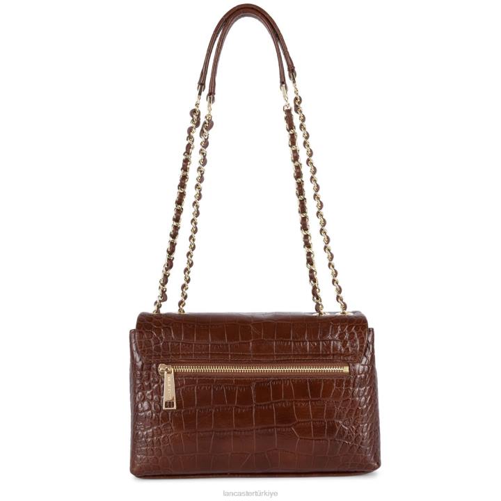 kadınlar çapraz askılı çanta egzotik lezard ve timsah cn pah23 chataigne Lancaster Paris çanta H0LP1482