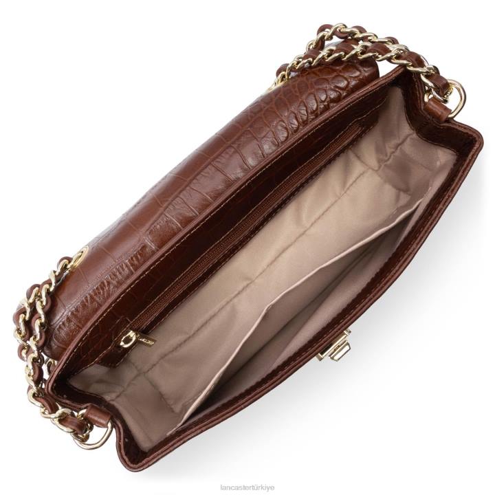 kadınlar çapraz askılı çanta egzotik lezard ve timsah cn pah23 chataigne Lancaster Paris çanta H0LP1482
