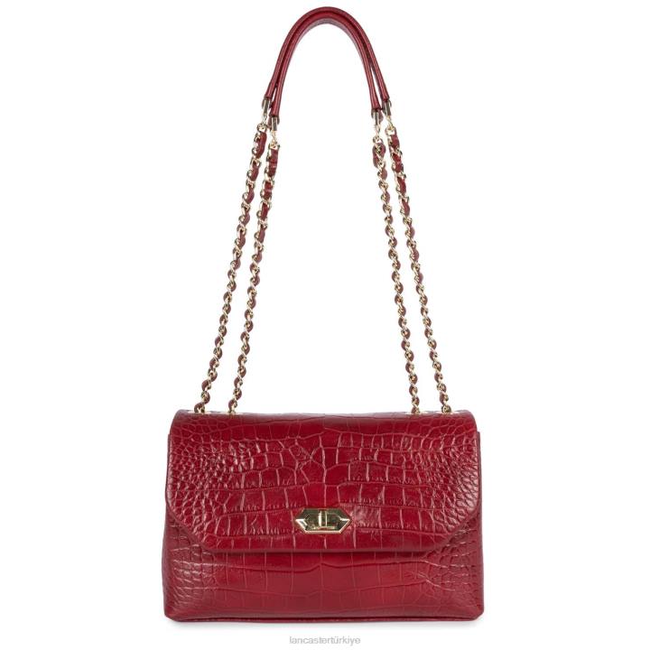 kadınlar çapraz askılı çanta egzotik lezard ve timsah cn pah23 kırmızı Lancaster Paris çanta H0LP1483