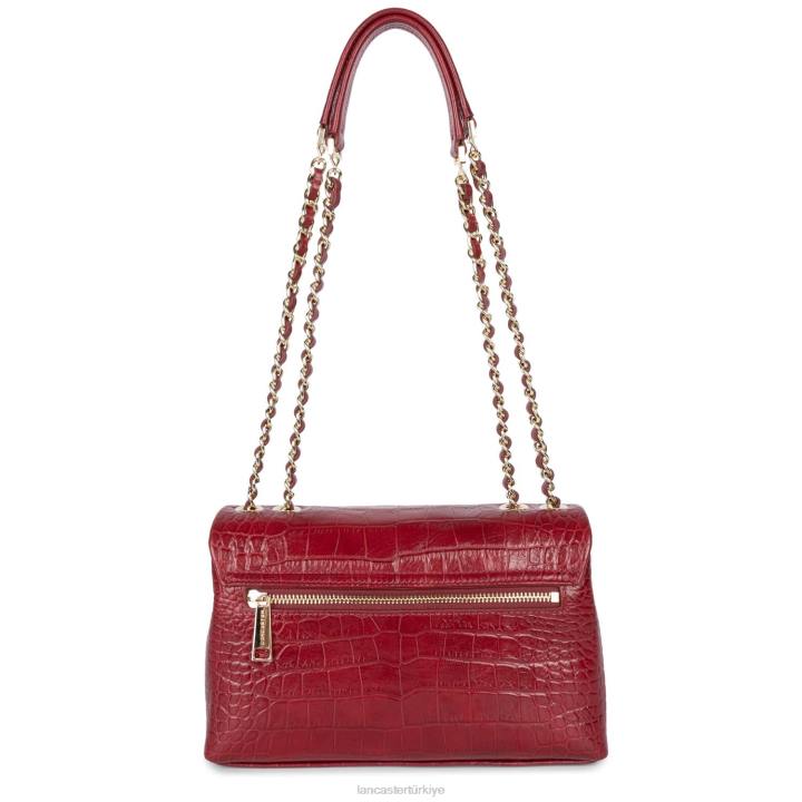 kadınlar çapraz askılı çanta egzotik lezard ve timsah cn pah23 kırmızı Lancaster Paris çanta H0LP1483