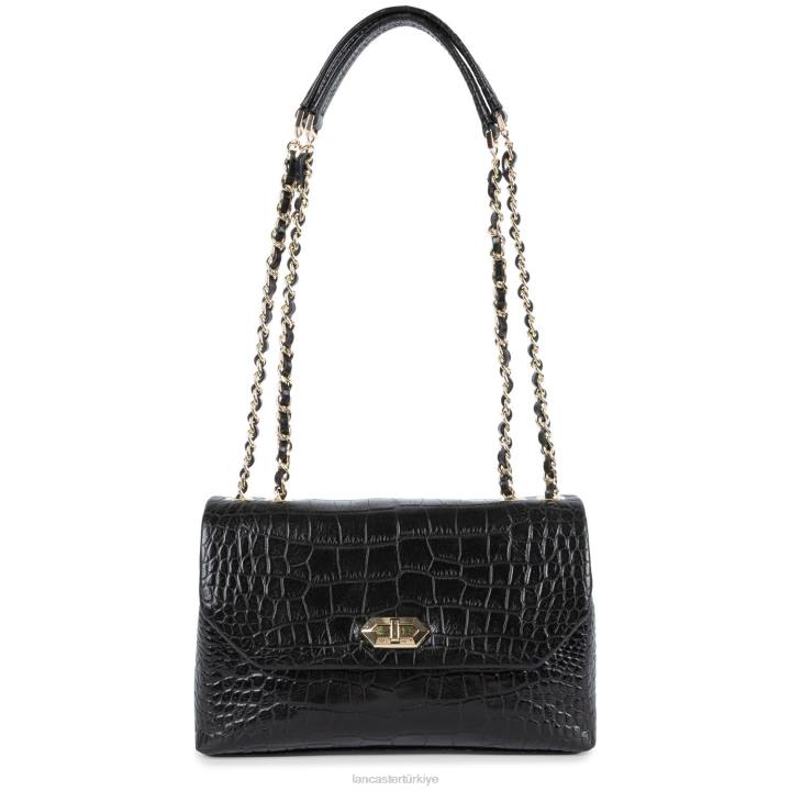 kadınlar çapraz askılı çanta egzotik lezard ve timsah cn pah23 kara Lancaster Paris çanta H0LP1481