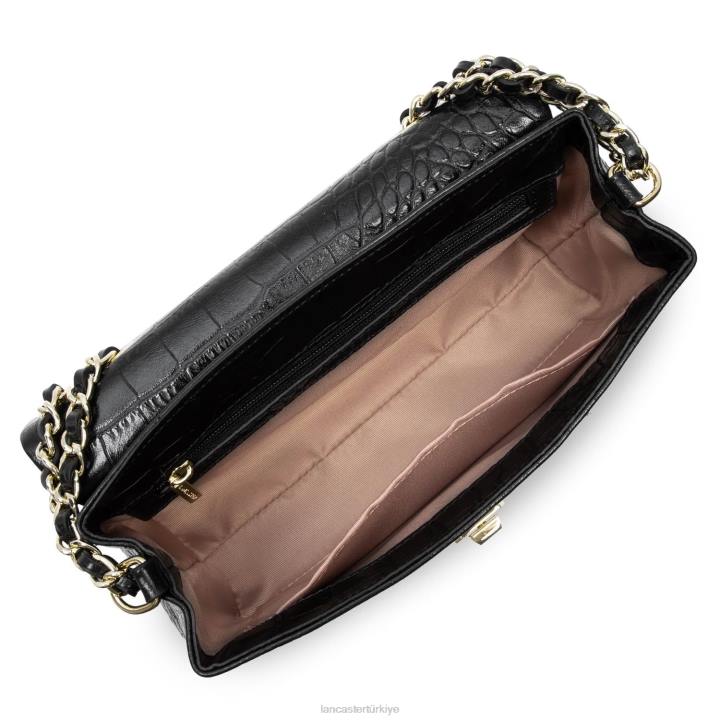 kadınlar çapraz askılı çanta egzotik lezard ve timsah cn pah23 kara Lancaster Paris çanta H0LP1481