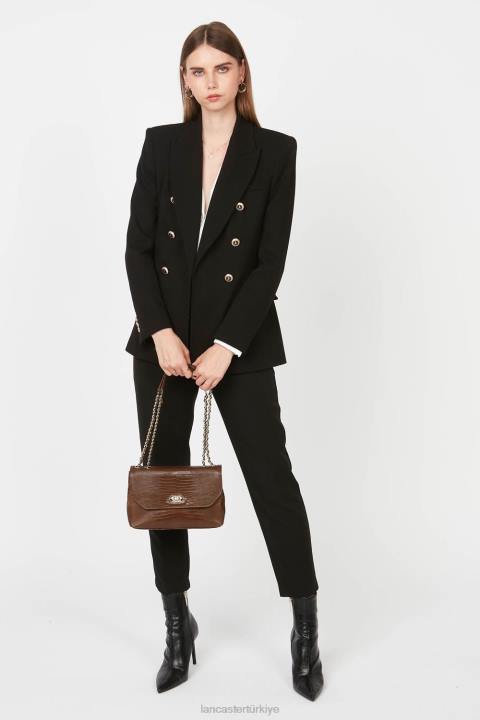 kadınlar çapraz askılı çanta egzotik lezard ve timsah cn pah23 konyak-lezard Lancaster Paris çanta H0LP1484