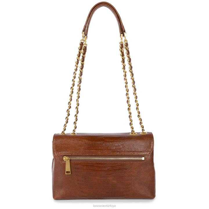 kadınlar çapraz askılı çanta egzotik lezard ve timsah cn pah23 konyak-lezard Lancaster Paris çanta H0LP1484