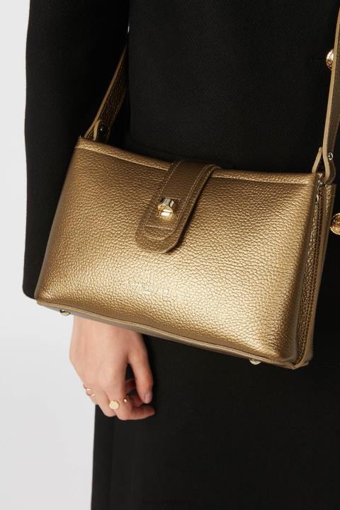 kadınlar çapraz askılı çanta foulonne çift kişilik doğaüstü altın Lancaster Paris çanta H0LP1509