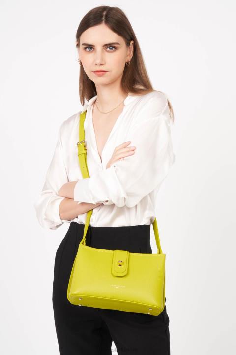 kadınlar çapraz askılı çanta foulonne çift kişilik ekru kereviz Lancaster Paris çanta H0LP1500