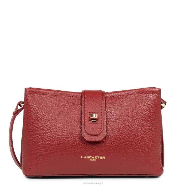 kadınlar çapraz askılı çanta foulonne çift kişilik kızarık karmin Lancaster Paris çanta H0LP1504