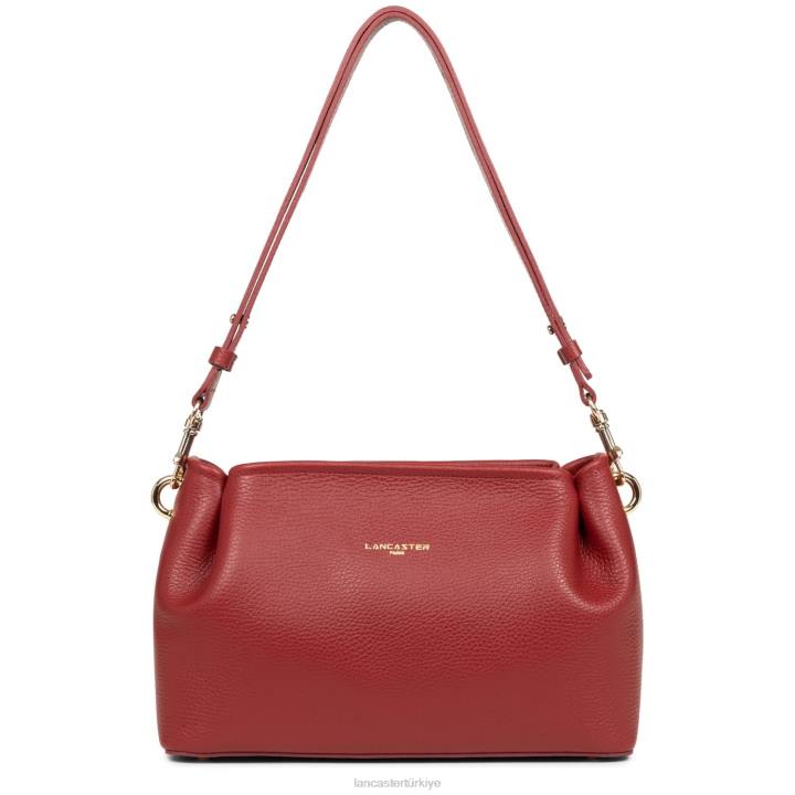 kadınlar çapraz askılı çanta foulonne çift kişilik kızarık karmin Lancaster Paris çanta H0LP1521