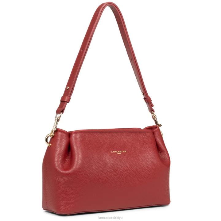 kadınlar çapraz askılı çanta foulonne çift kişilik kızarık karmin Lancaster Paris çanta H0LP1521