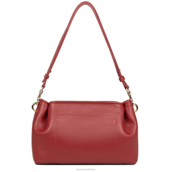kadınlar çapraz askılı çanta foulonne çift kişilik kızarık karmin Lancaster Paris çanta H0LP1521