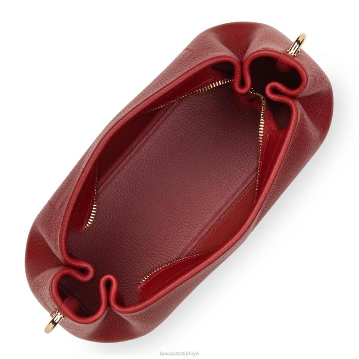 kadınlar çapraz askılı çanta foulonne çift kişilik kızarık karmin Lancaster Paris çanta H0LP1521
