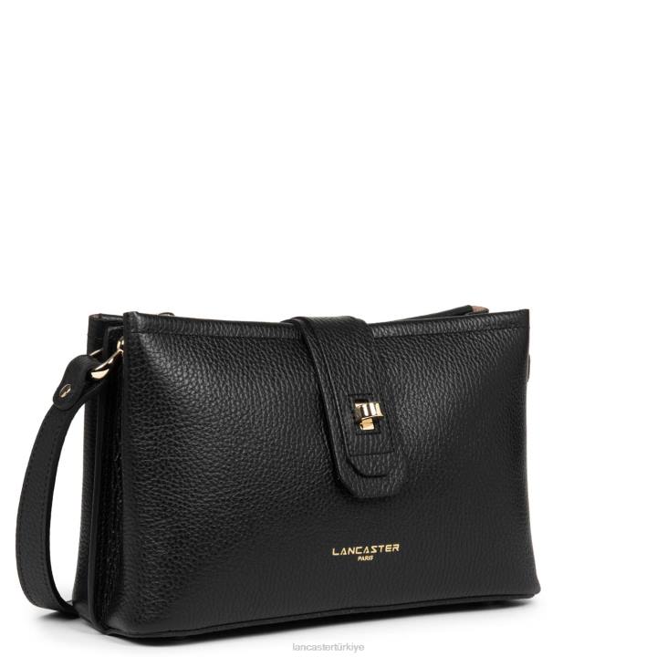 kadınlar çapraz askılı çanta foulonne çift kişilik noir-in-çıplak Lancaster Paris çanta H0LP1506