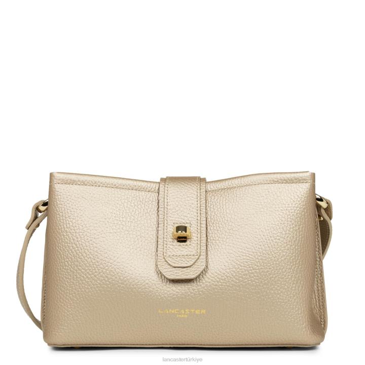 kadınlar çapraz askılı çanta foulonne çift kişilik çıplak şampanya Lancaster Paris çanta H0LP1503