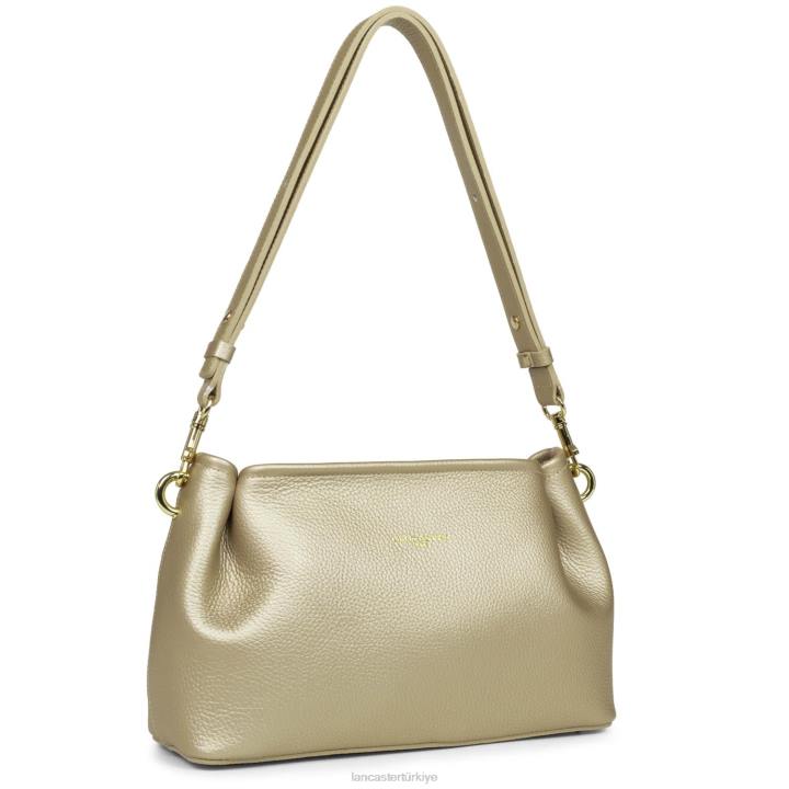 kadınlar çapraz askılı çanta foulonne çift kişilik çıplak şampanya Lancaster Paris çanta H0LP1514